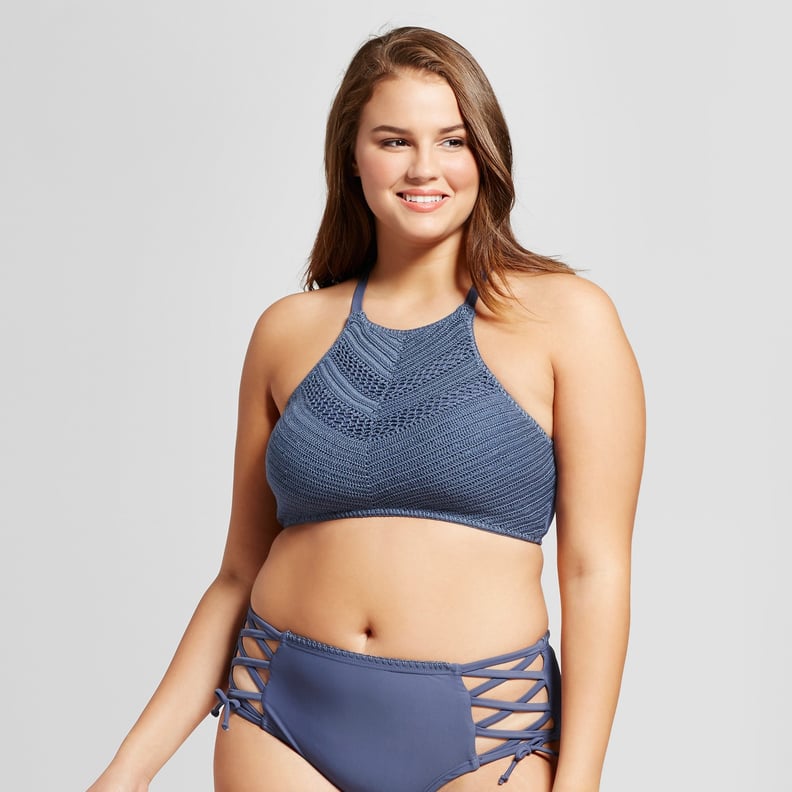 Women's Plus Size Crochet High Neck Bikini