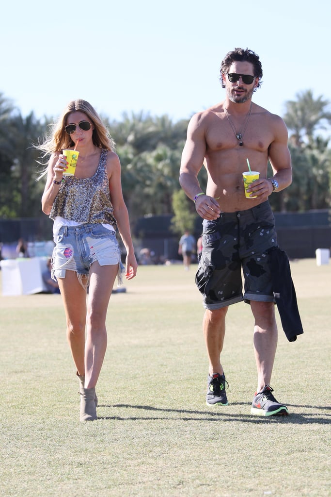 Joe Manganiello went shirtless in the desert at weekend two of Coachella 2012.