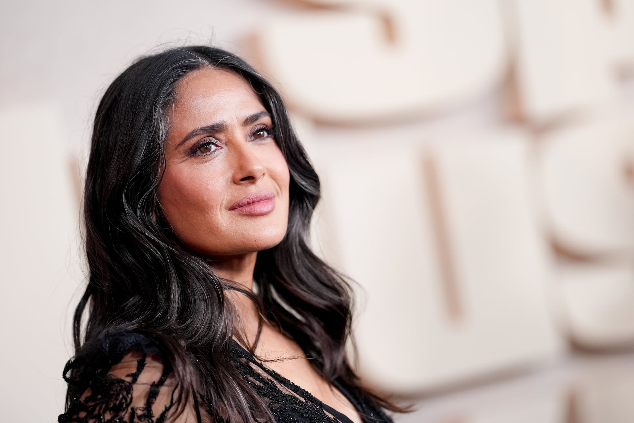 Salma Hayek at the Sports Illustrated Swimsuit Issue launch party held at the Hard Rock Times Square on May 15, 2025 in New York, New York. (Photo by John Nacion/Variety via Getty Images)