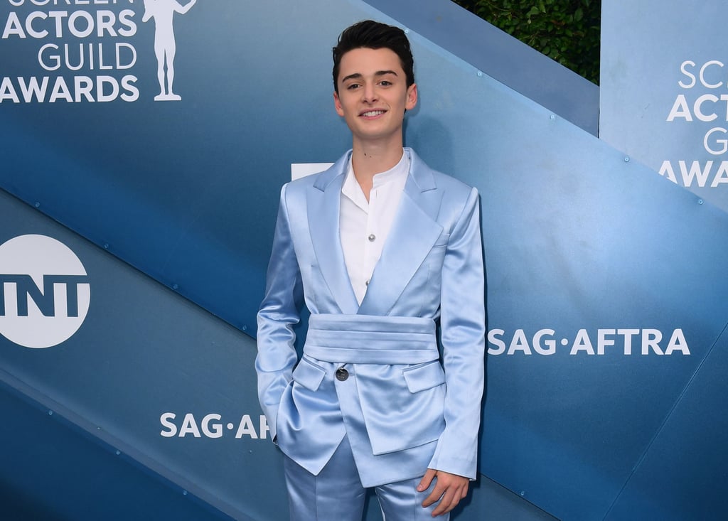 Noah Schnapp's Blue Balmain Suit at the SAG Awards