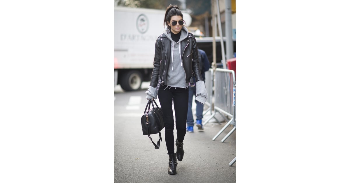 Kendall Jenner Arrived At The Show In An Edgy Yet Casual Street