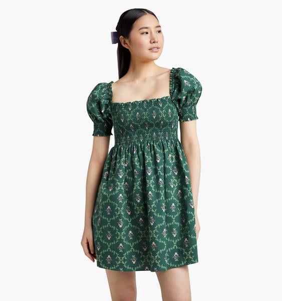 Hill House Home The Athena Nap Dress - Emerald Trellis