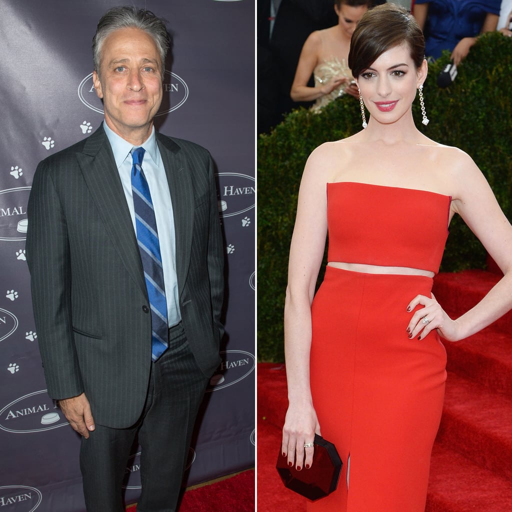 Anne Hathaway and Jon Stewart