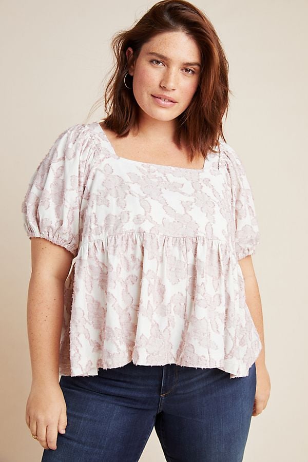 Maeve Batia Textured Babydoll Top