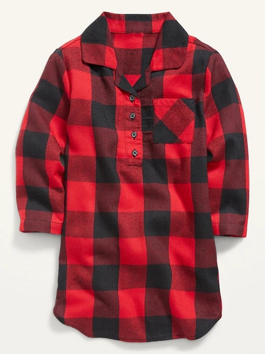 Old Navy Matching Plaid Flannel Nightgown For Toddler Girls and Baby