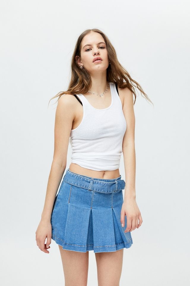 Miss Sixty UO Exclusive Denim Pleated Kilt Skirt