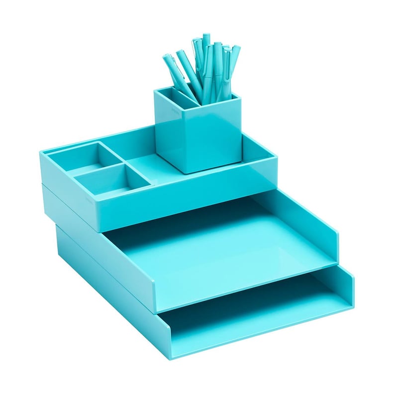 Aqua Poppin Letter Tray Storage Kit