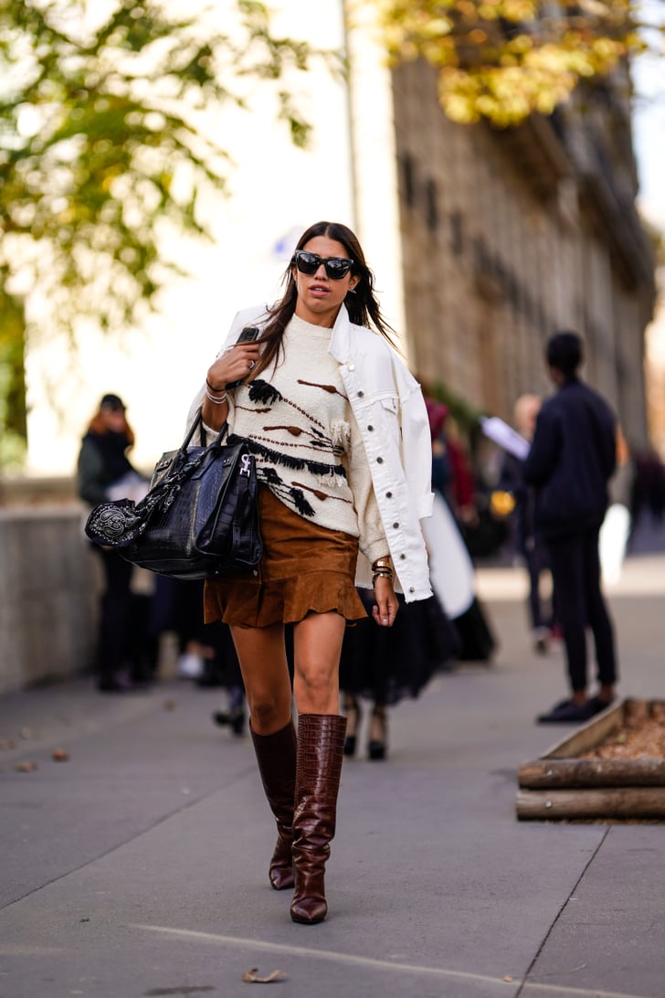 How to wear best sale suede mini skirt