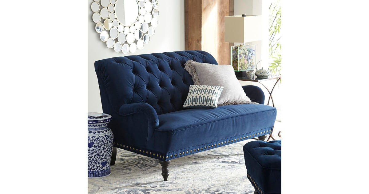 Chas Navy Blue Velvet Loveseat Best SmallSpace Furniture From Pier 1