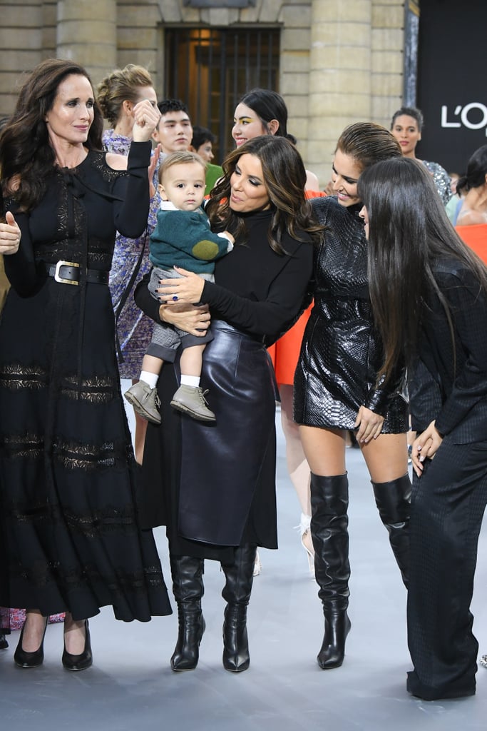 Eva Longoria Brought Her Son Santiago to Paris Fashion Week