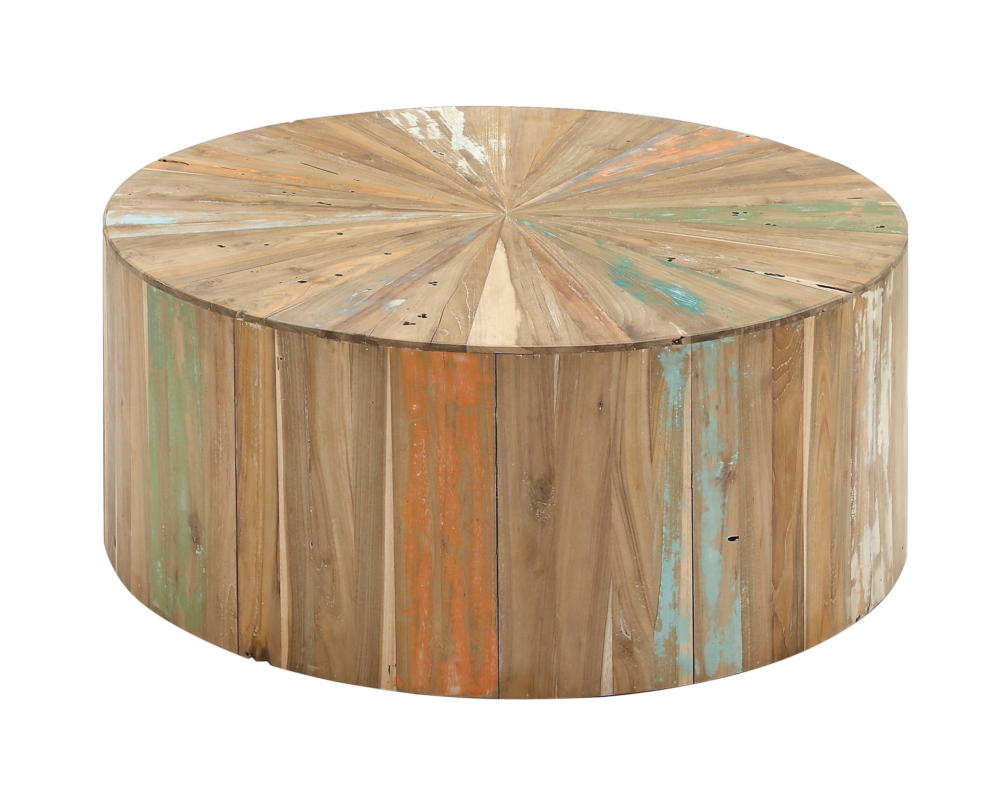 Decmode Rustic Reclaimed Wood Round Coffee Table 12 Walmart