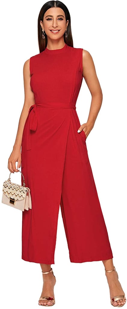 Verdusa Belted High-Waist Jumpsuit