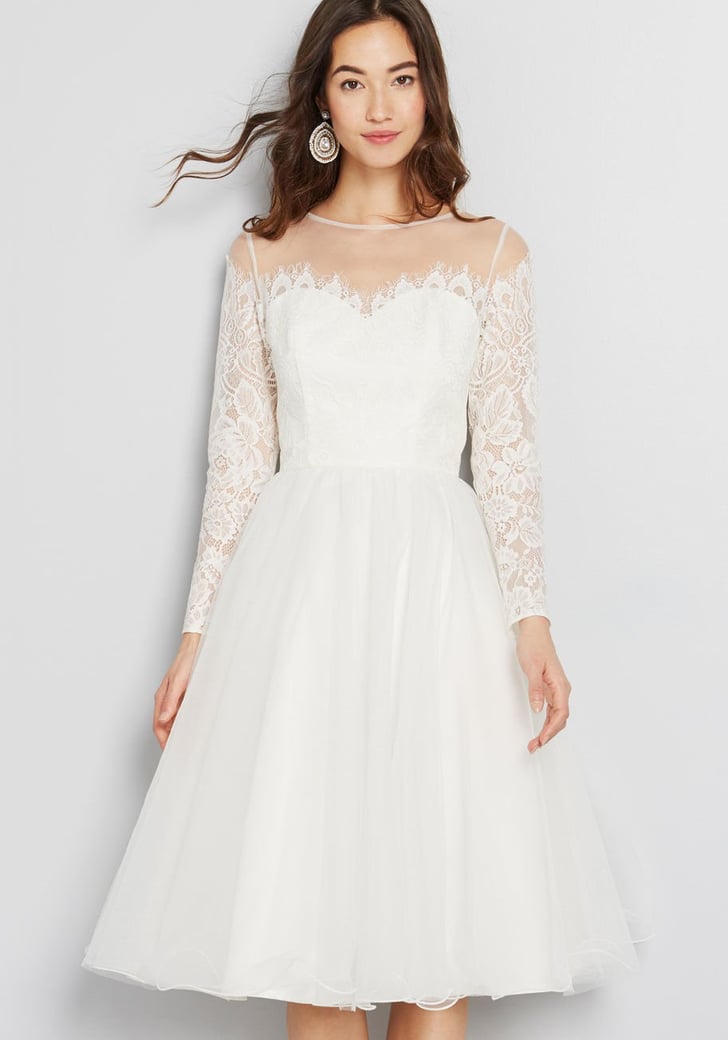Celebratory Style Fit and Flare Dress ModCloth Wedding Dresses