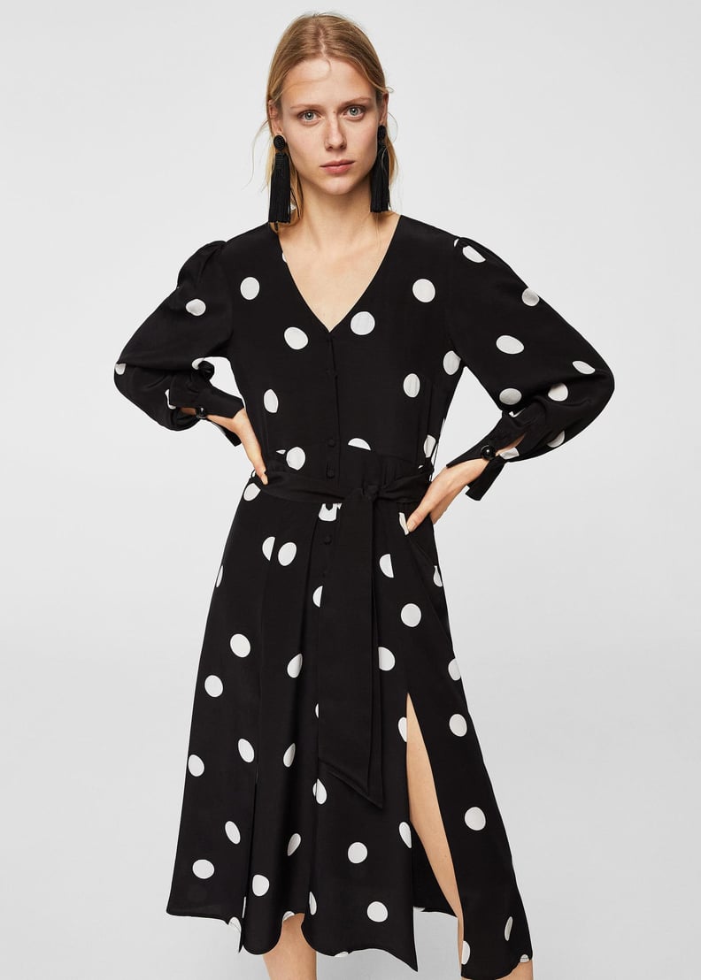 Mango Bow Polka-Dot Dress