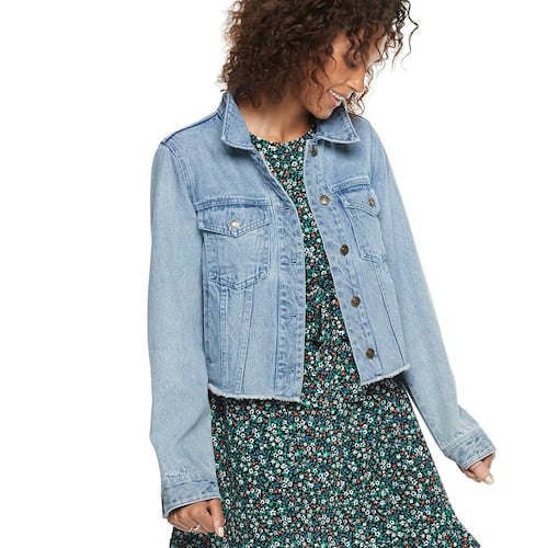 POPSUGAR at Kohl's Frayed Cropped Jean Jacket