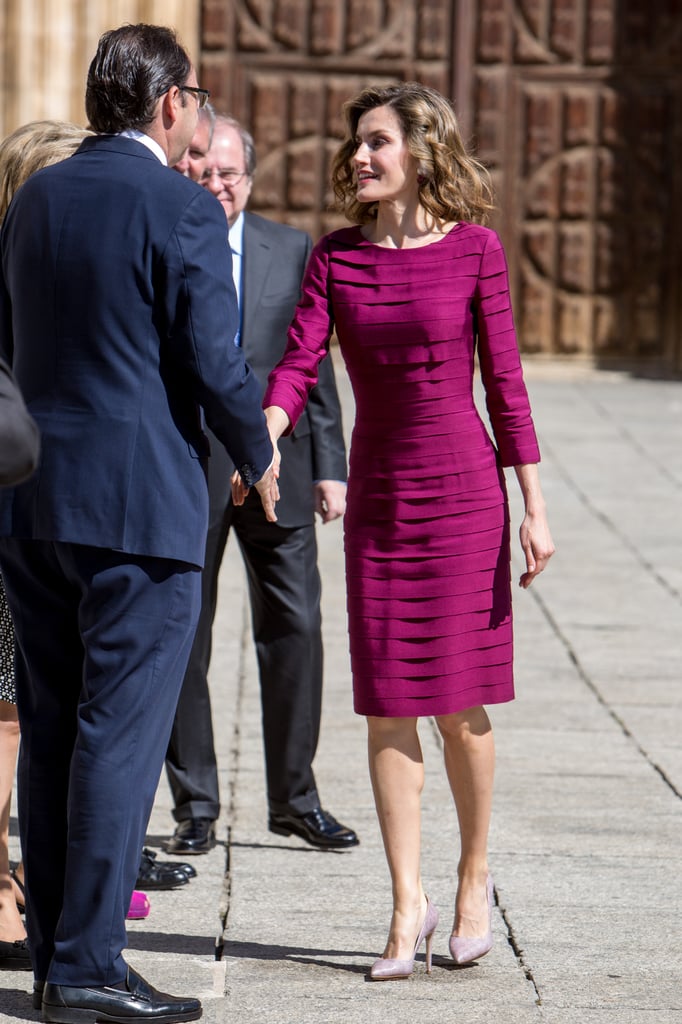 Queen Letizia Purple Felipe Varela Dress