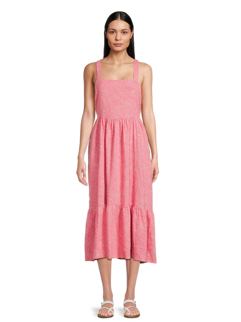 Time & Tru Women's Tie Bk Midi Dress
