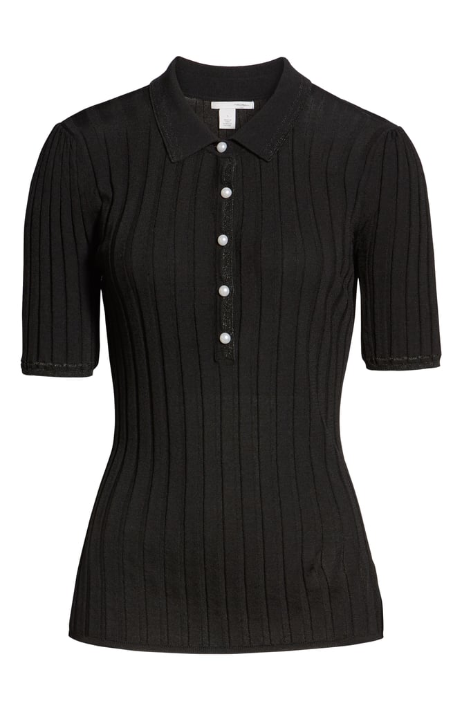 Ribbed Polo Sweater