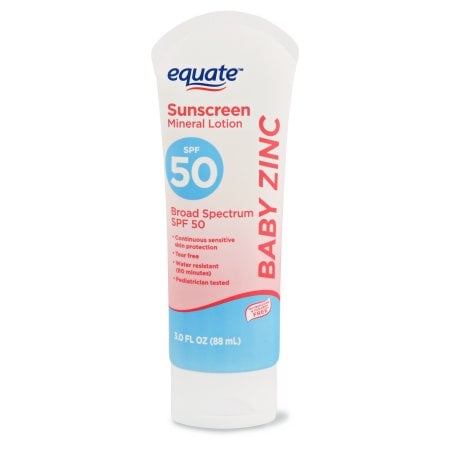 Equate Baby Zinc Sunscreen Mineral Lotion, SPF 50