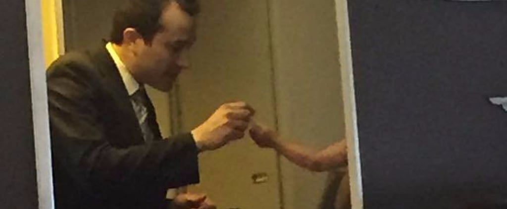 Flight Attendant Blows Bubbles to Calm Crying Baby