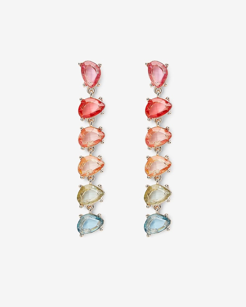 Express Geometric Rainbow Stone Drop Earrings