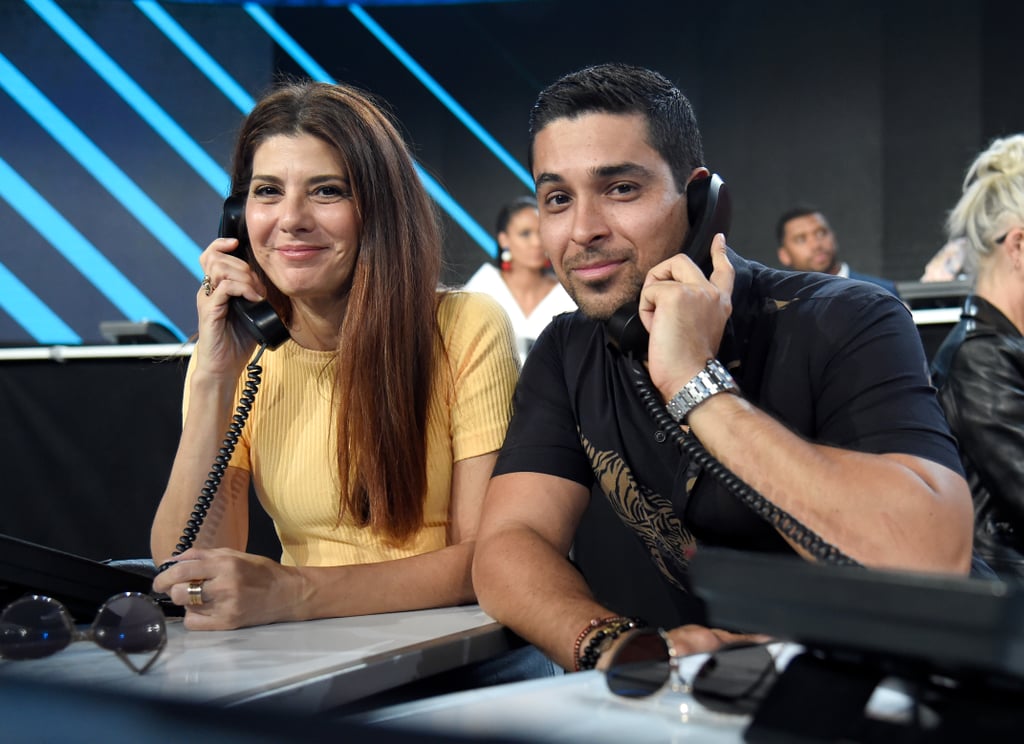 Wilmer Valderrama alongside Marisa Tomei participated in the phone bank on stage.