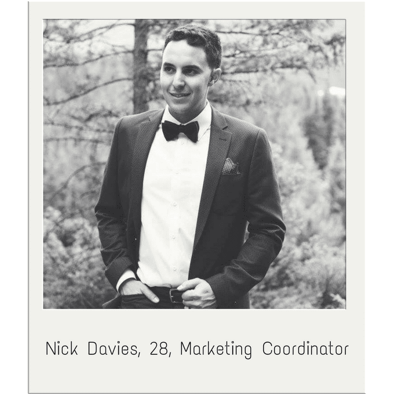 Nick Davies, 28, Marketing Coordinator