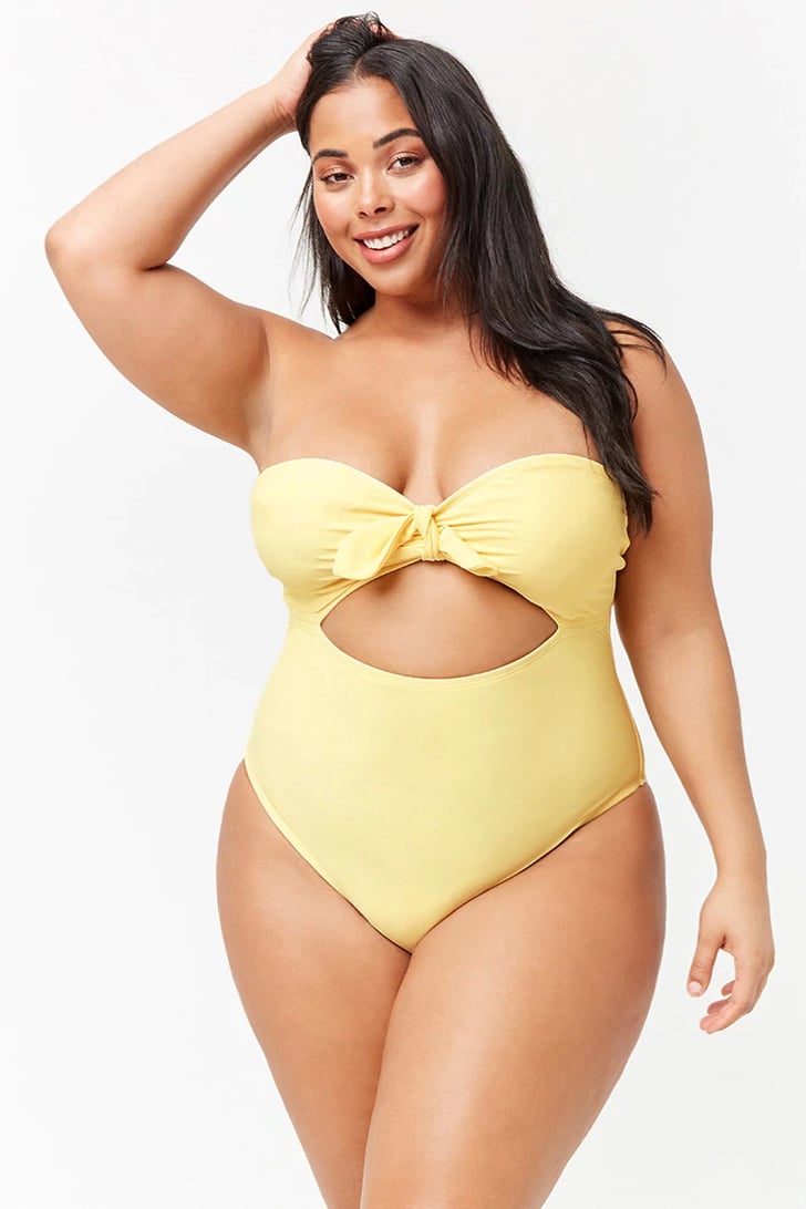 Forever 21 Plus Size Strapless Cutout One-Piece Swimsuit