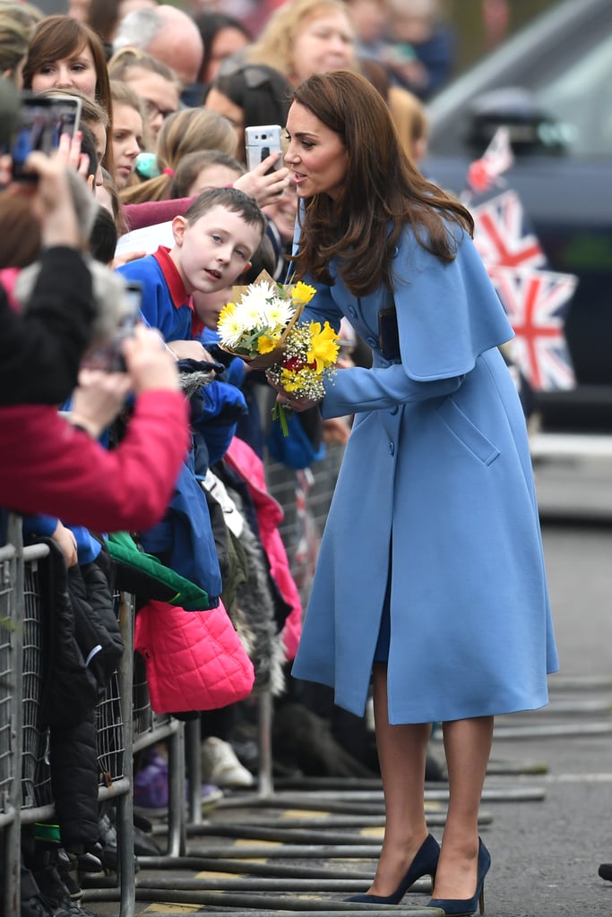 Kate Middleton Blue Mulberry Cape Coat February 2019