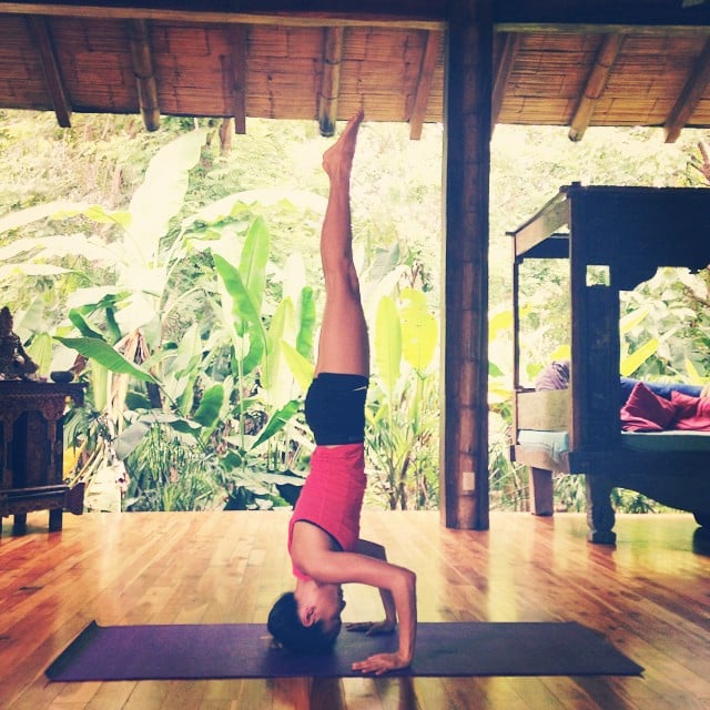 Jamie Chung revealed her yoga moves during a retreat in Costa Rica. 
Source: Instagram user jamiejchung