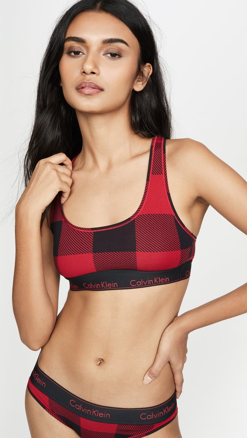 Calvin Klein Underwear Modern Cotton Buffalo Plaid Bralette