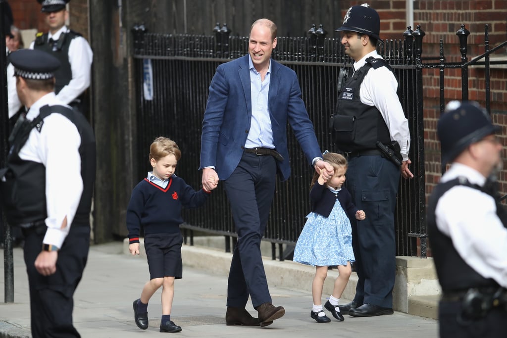 Prince George and Princess Charlotte at Hospital to See Baby