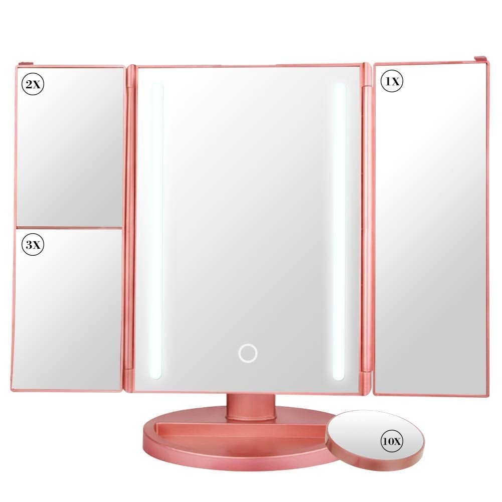 Tri-Fold LED Lighted Mirror