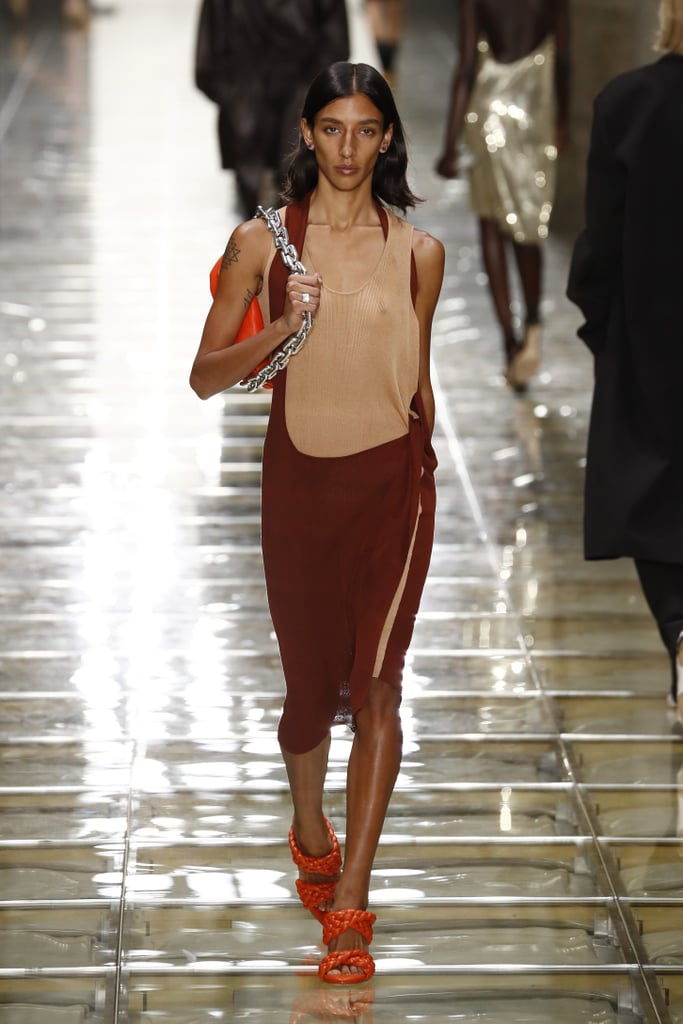 A Bottega Veneta Bag and Shoes on the Runway During Milan Fashion Week