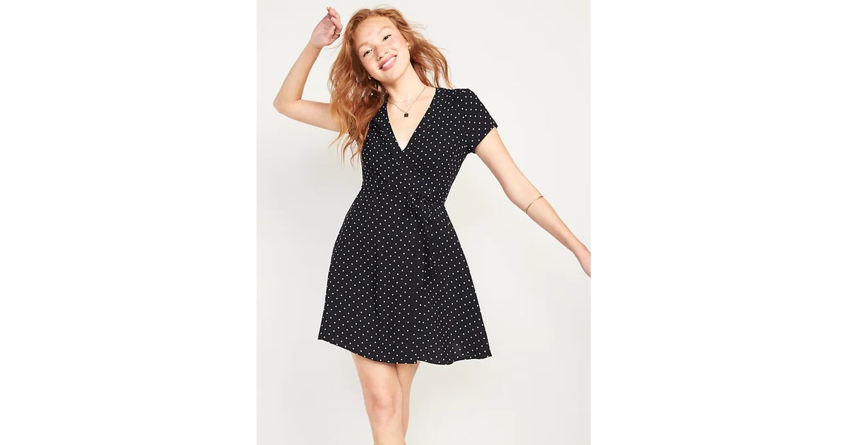 Waist defined tie belt wrap dress clearance