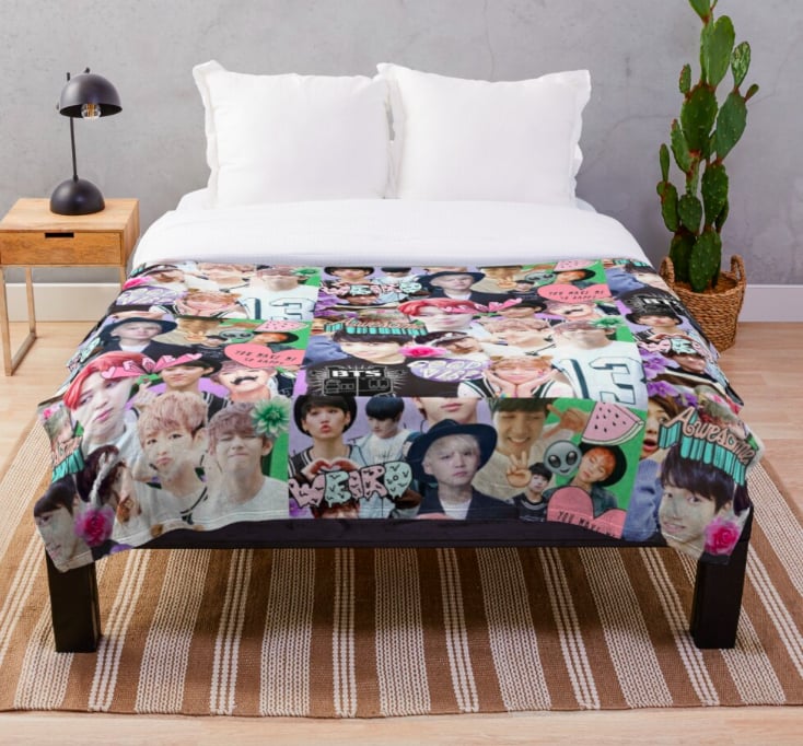 K-Pop Collage Throw Blanket