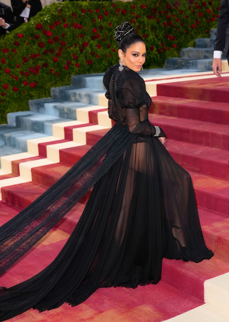 Met Gala 2022: Vanessa Hudgens is seen in her VERY SHEER black gown