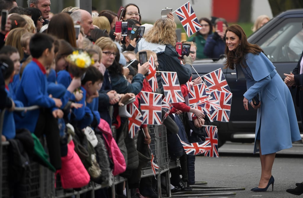 Kate Middleton Blue Mulberry Cape Coat February 2019