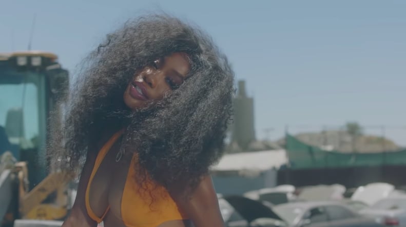 SZA Wearing a Tangerine Bikini in the "Hit Different" Music Video