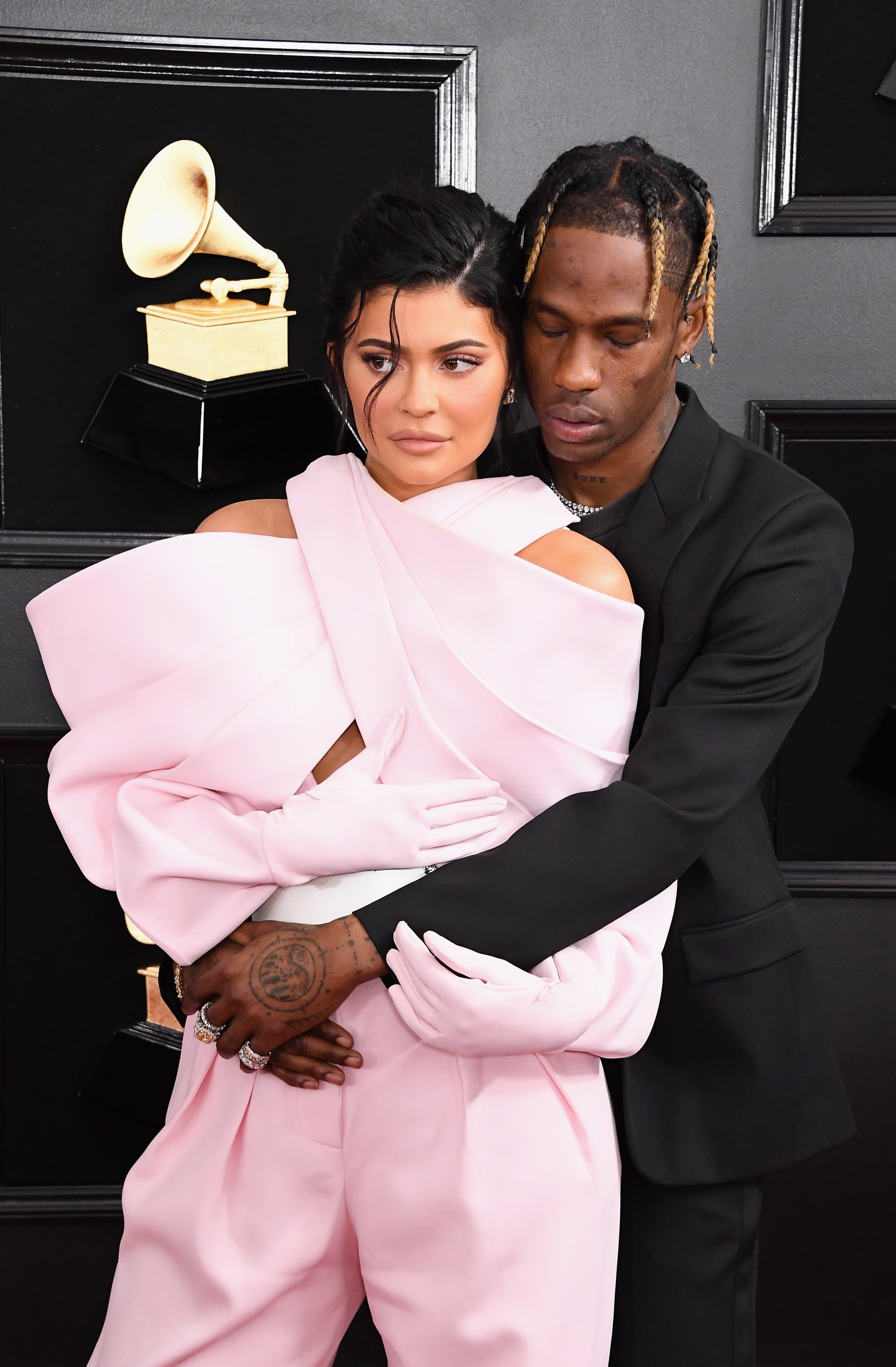 Kylie Jenner and Travis Scott at the 2019 Grammys POPSUGAR