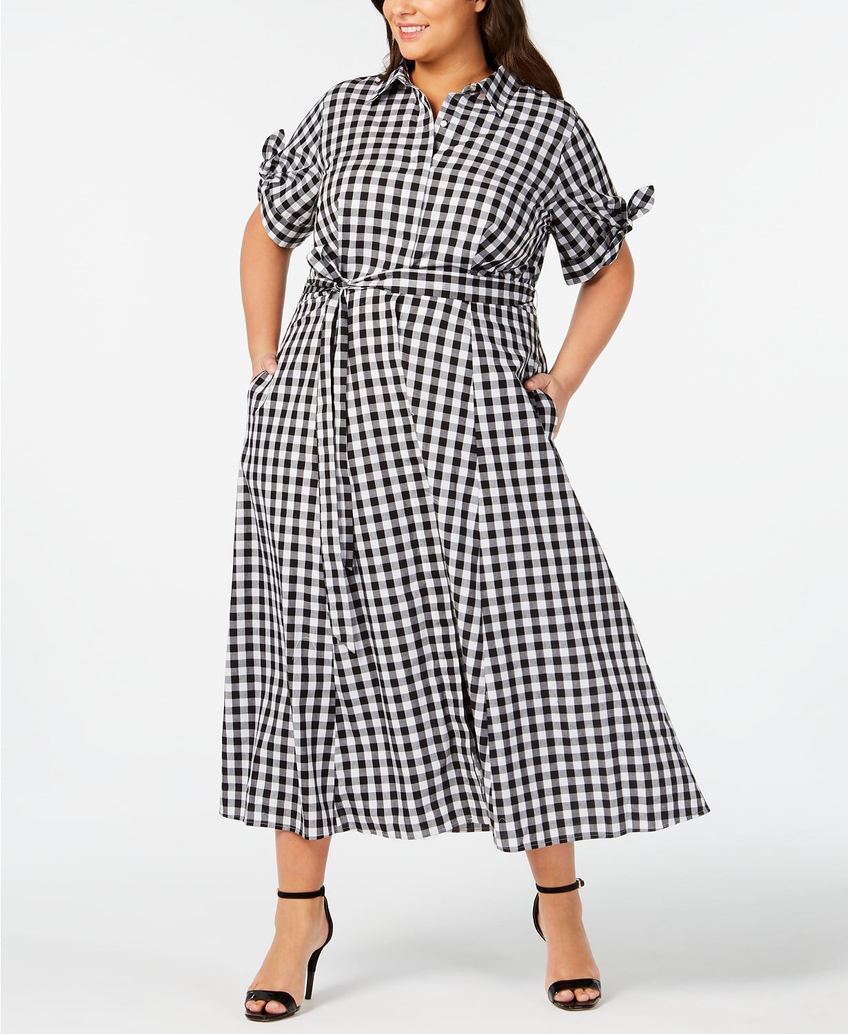 Calvin Klein Women's Plus Size Ruffle Hem Midi Dress