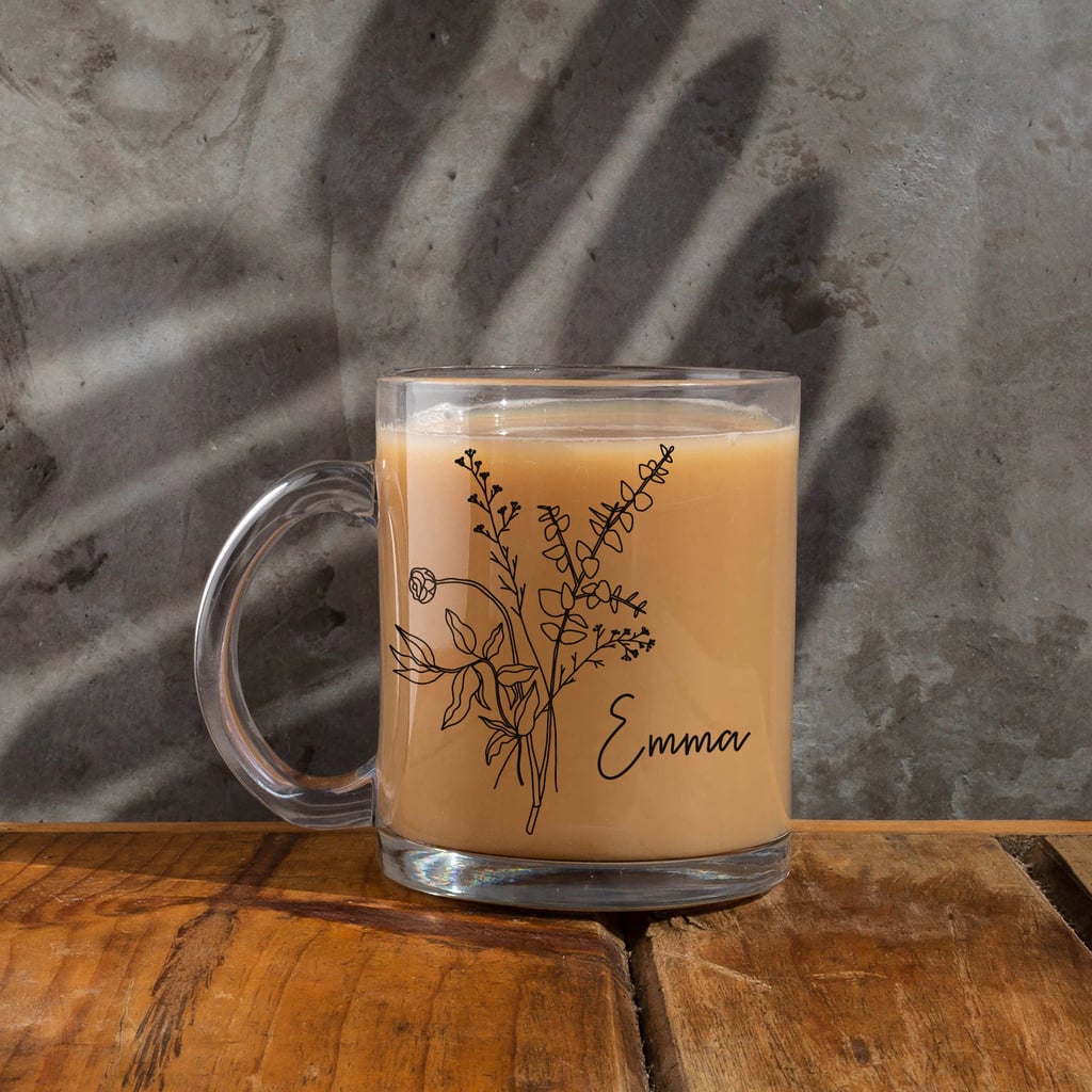 For Lattes, Iced Coffees, and More: Personalized Floral Mug