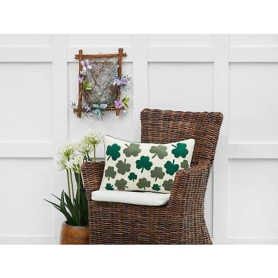 St. Patrick's Day Irish Shamrock Clover Tufted Pillow