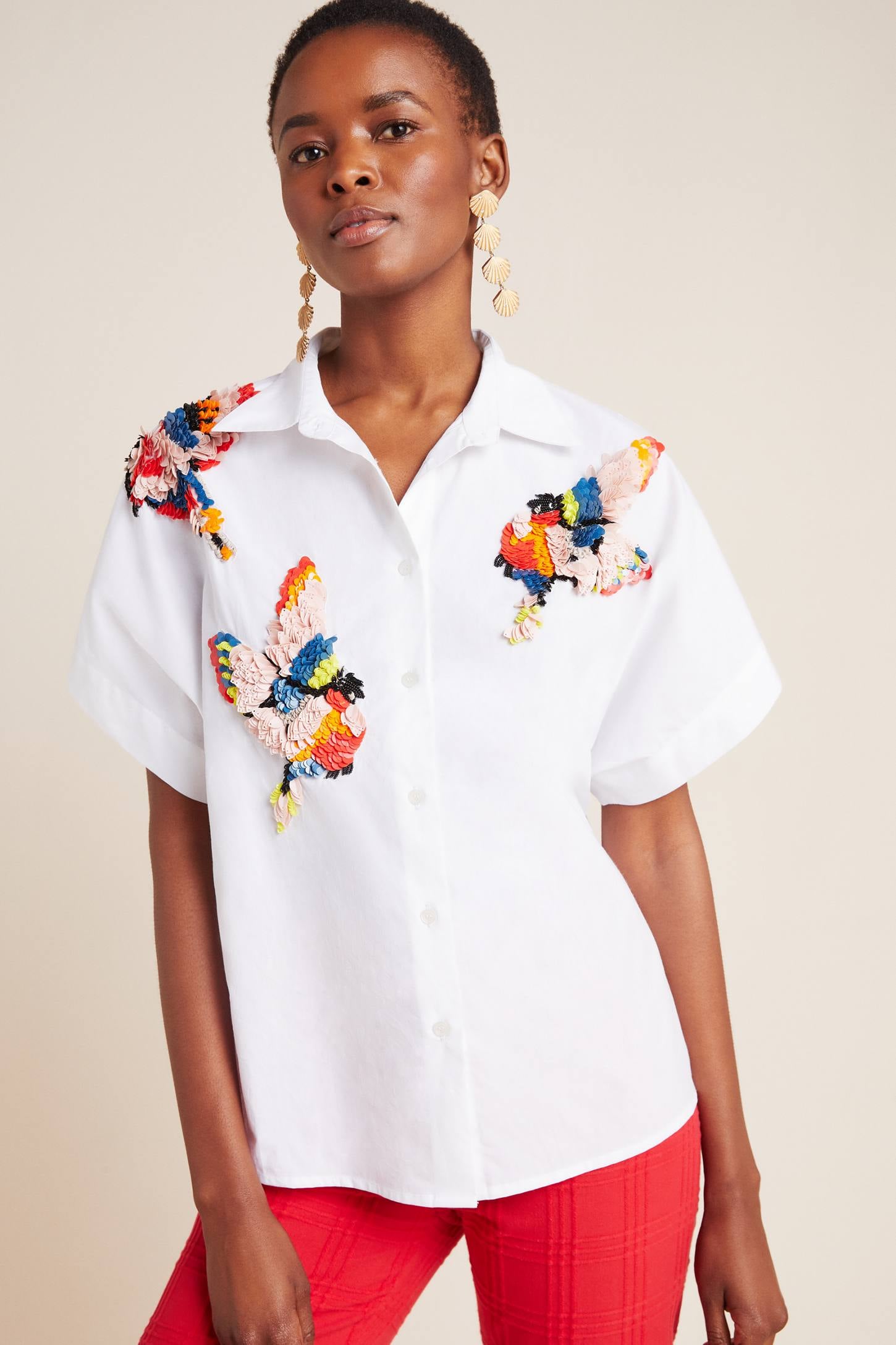 Dhruv Kapoor Florence Beaded Blouse | My 2020 Goal Is to Dress More  Colorfully, So Here Are 25 Items I'm Shopping This Month | POPSUGAR Fashion  Photo 9