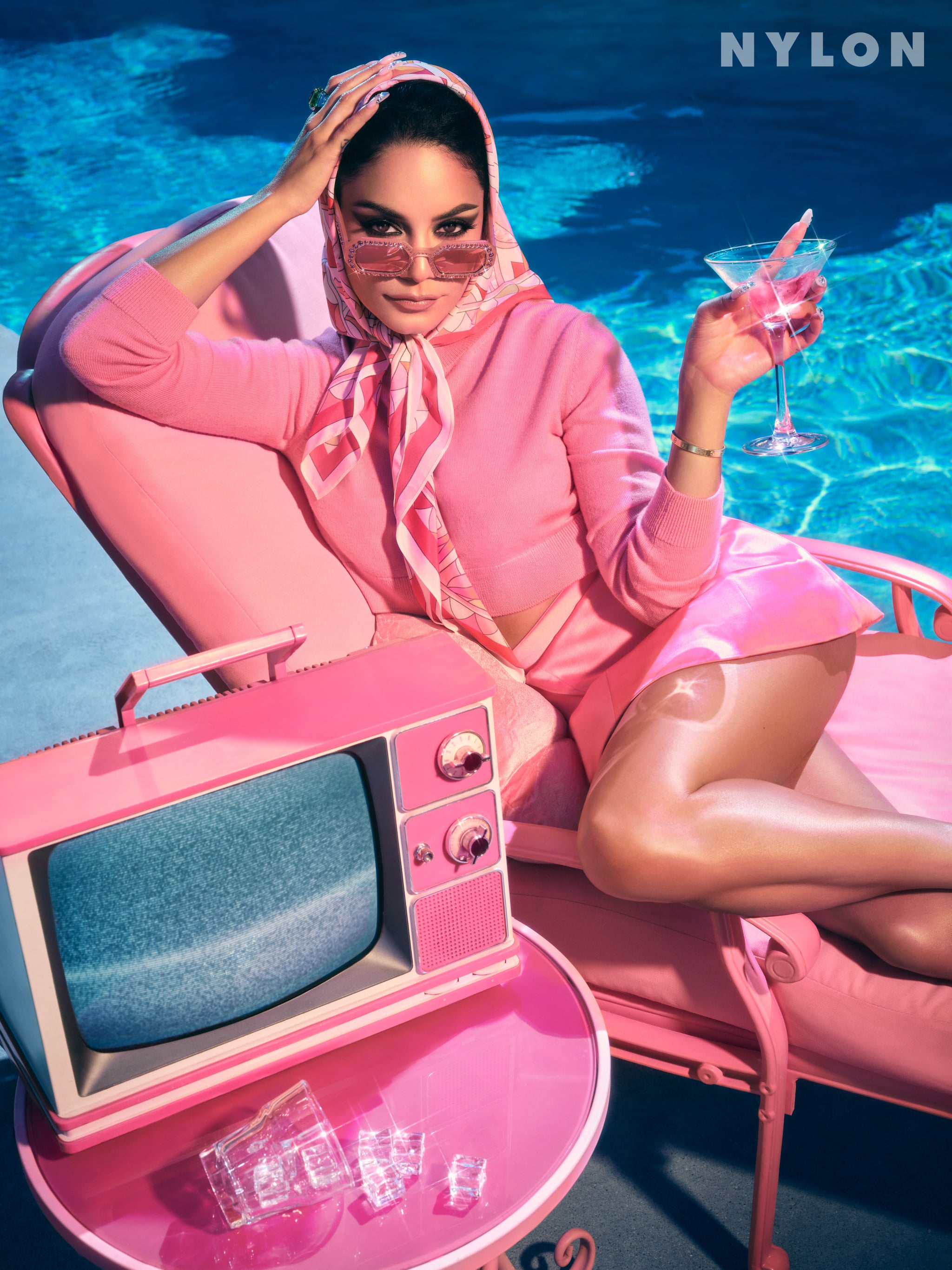 Vanessa Hudgens Wears Miu Miu Lingerie For NYLON Cover Story