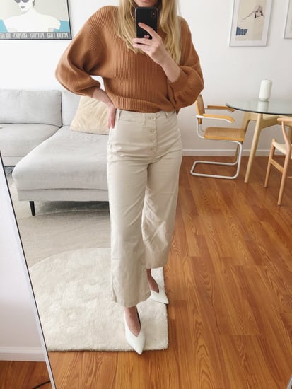 Extra High-Waisted Button-Fly Crop Wide-Leg Pants for Women