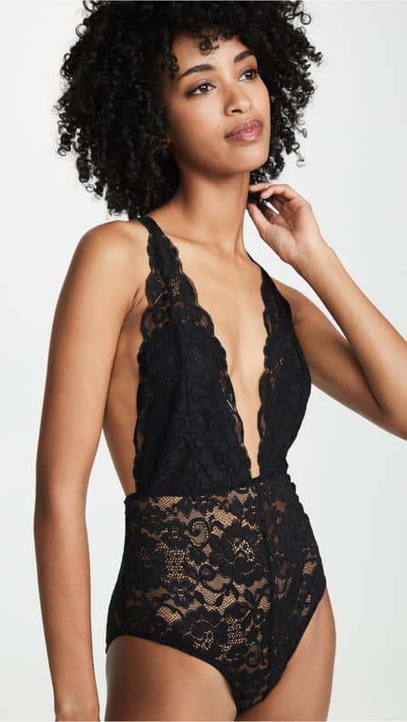 Victoria's Secret Very Size Medium Black Lace Cutout One-piece Teddy for  sale online