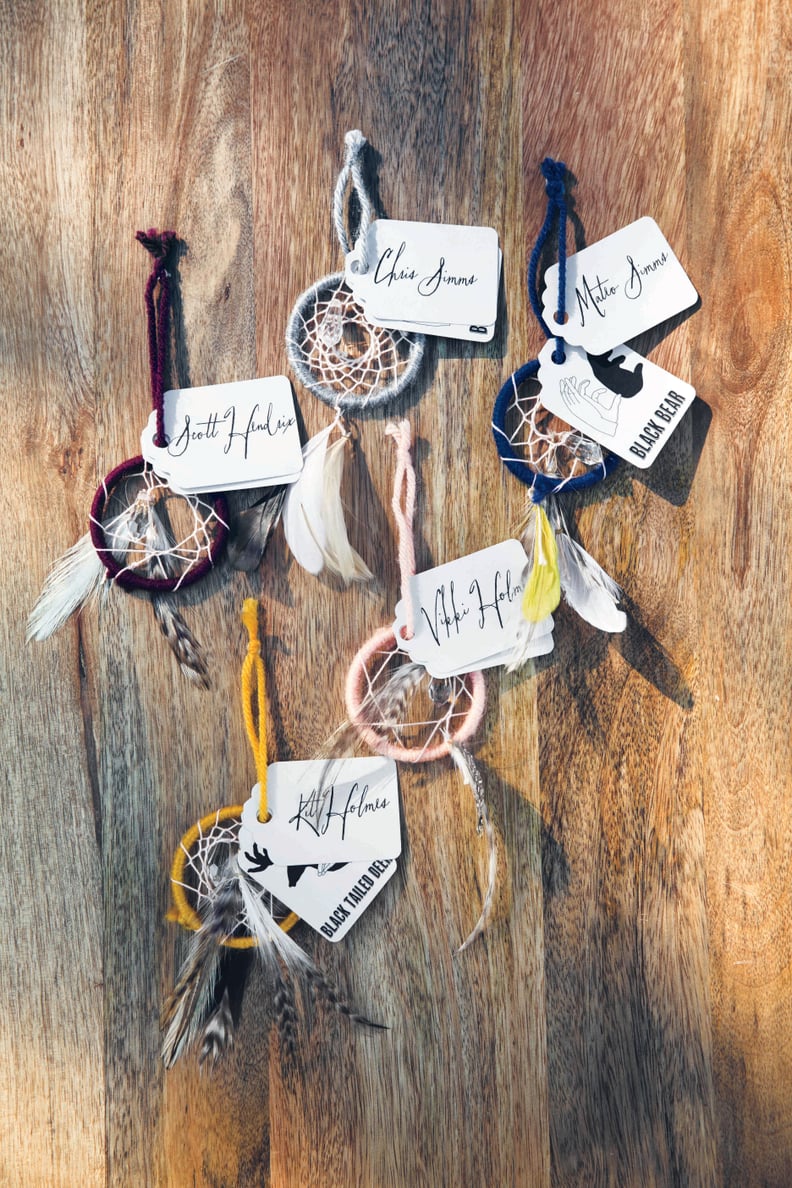 Mini dream-catcher escort cards