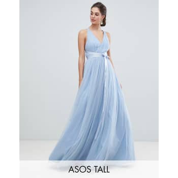 Asos premium tulle maxi prom dress with ribbon ties cheap