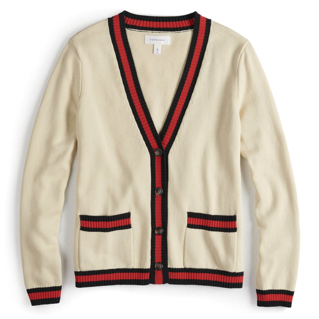 POPSUGAR Varsity Striped Cardigan Sweater